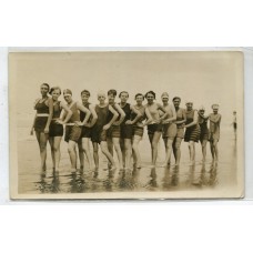 NECOCHEA 1929 CONCURSO DE BAÑISTAS EN LA PLAYA ANTIGUA TARJETA POSTAL RARA